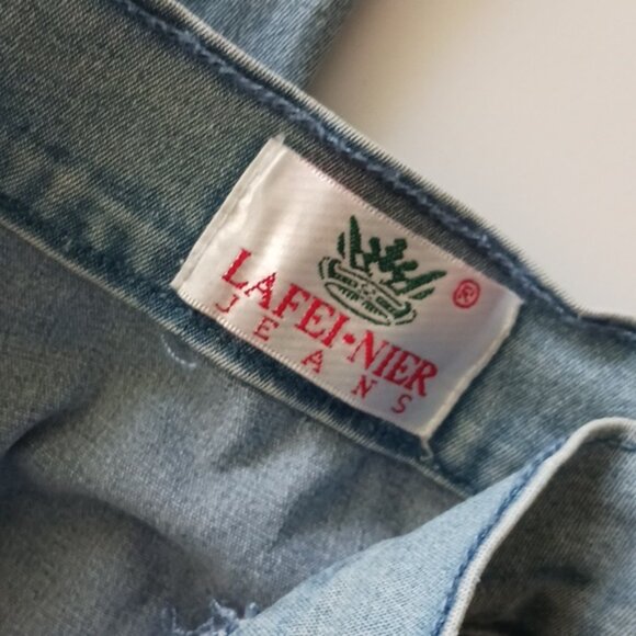 LAFEI- NIER Woman's Jeans Light Blue W Swarovski Crystals - Picture 12 of 16